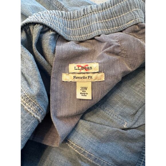 LL Bean Women's Sz 20W Plus Lakewashed Chambray Favorite Fit Pants - Picture 7 of 9